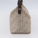 CELINE C Macadam Canvas Accessory Pouch Beige Silver Auth mr1628-4
