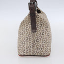 CELINE C Macadam Canvas Accessory Pouch Beige Silver Auth mr1628-5