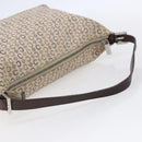 CELINE C Macadam Canvas Accessory Pouch Beige Silver Auth mr1628-7