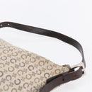 CELINE C Macadam Canvas Accessory Pouch Beige Silver Auth mr1628-8