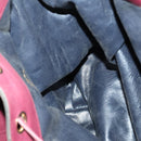 CHANEL Shoulder Bag Cotton Leather Bordeaux Gold CC Auth mr1629-19