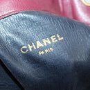 CHANEL Shoulder Bag Cotton Leather Bordeaux Gold CC Auth mr1629-12