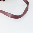 CHANEL Shoulder Bag Cotton Leather Bordeaux Gold CC Auth mr1629-7