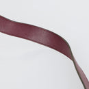 CHANEL Shoulder Bag Cotton Leather Bordeaux Gold CC Auth mr1629-8