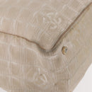 CHANEL New Travel Line Hand Bag Nylon Beige Gold CC Auth mr1630-10