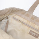 CHANEL New Travel Line Hand Bag Nylon Beige Gold CC Auth mr1630-20