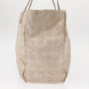 CHANEL New Travel Line Hand Bag Nylon Beige Gold CC Auth mr1630-3