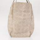 CHANEL New Travel Line Hand Bag Nylon Beige Gold CC Auth mr1630-4