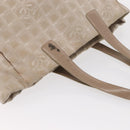 CHANEL New Travel Line Hand Bag Nylon Beige Gold CC Auth mr1630-6