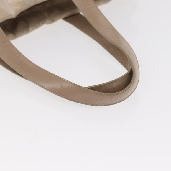 CHANEL New Travel Line Hand Bag Nylon Beige Gold CC Auth mr1630