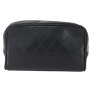 CHANEL Bicolore Pouch Patent leather Black Gold CC Auth mr1631-2