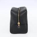 CHANEL Bicolore Pouch Patent leather Black Gold CC Auth mr1631-5