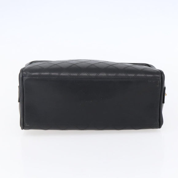 CHANEL Bicolore Pouch Patent leather Black Gold CC Auth mr1631