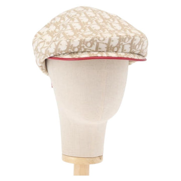 Christian Dior Trotter Canvas Cap Beige Auth mr1632V