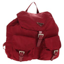 PRADA Backpack Nylon Red Silver Auth mr1633V-1