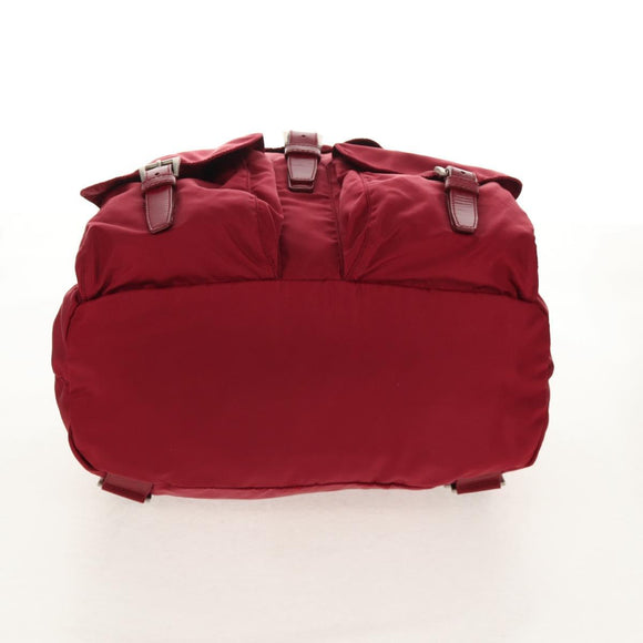 PRADA Backpack Nylon Red Silver Auth mr1633V