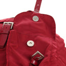 PRADA Backpack Nylon Red Silver Auth mr1633V-23