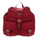 PRADA Backpack Nylon Red Silver Auth mr1633V-13