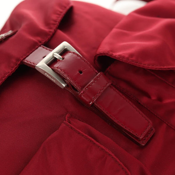 PRADA Backpack Nylon Red Silver Auth mr1633V