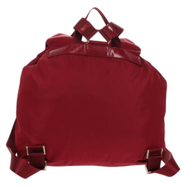 PRADA Backpack Nylon Red Silver Auth mr1633V - 0