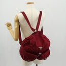 PRADA Backpack Nylon Red Silver Auth mr1633V-32