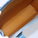 GOYARD Herringbone COMOR GM Tote Bag PVC Canvas Blue Silver Auth mr1635-11