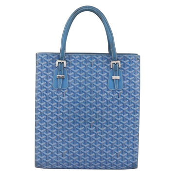 GOYARD Herringbone COMOR GM Tote Bag PVC Canvas Blue Silver Auth mr1635 - 0
