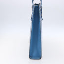 GOYARD Herringbone COMOR GM Tote Bag PVC Canvas Blue Silver Auth mr1635-3