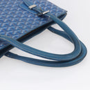 GOYARD Herringbone COMOR GM Tote Bag PVC Canvas Blue Silver Auth mr1635-7
