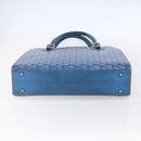 GOYARD Herringbone COMOR GM Tote Bag PVC Canvas Blue Silver Auth mr1635-5