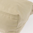 PRADA Shoulder Bag Nylon Beige Silver Auth mr1636-9
