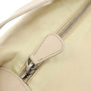 PRADA Shoulder Bag Nylon Beige Silver Auth mr1636-10