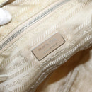 PRADA Shoulder Bag Nylon Beige Silver Auth mr1636-18
