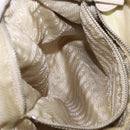 PRADA Shoulder Bag Nylon Beige Silver Auth mr1636-22