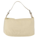 PRADA Shoulder Bag Nylon Beige Silver Auth mr1636-2