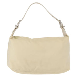 PRADA Shoulder Bag Nylon Beige Silver Auth mr1636 - 0