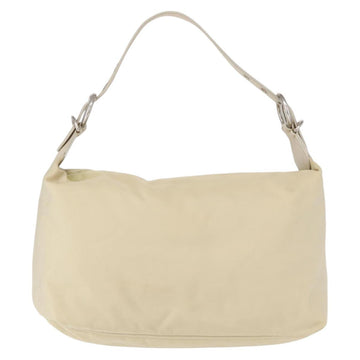 PRADA Shoulder Bag Nylon Beige Silver Auth mr1636 - 0