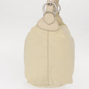 PRADA Shoulder Bag Nylon Beige Silver Auth mr1636-3