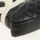 CHANEL Cambon Line Shoulder Bag Leather Black Silver CC Auth mr1637A-11