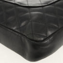 CHANEL Cambon Line Shoulder Bag Leather Black Silver CC Auth mr1637A-13