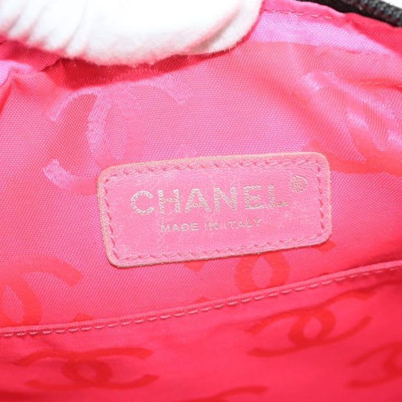 CHANEL Cambon Line Shoulder Bag Leather Black Silver CC Auth mr1637A