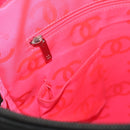 CHANEL Cambon Line Shoulder Bag Leather Black Silver CC Auth mr1637A-22