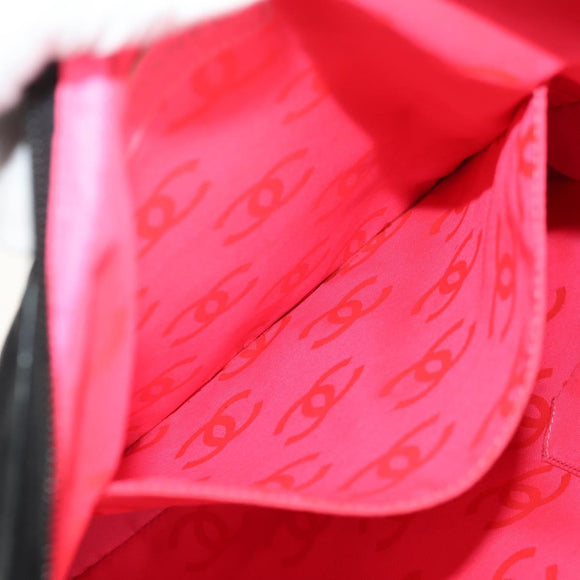 CHANEL Cambon Line Shoulder Bag Leather Black Silver CC Auth mr1637A