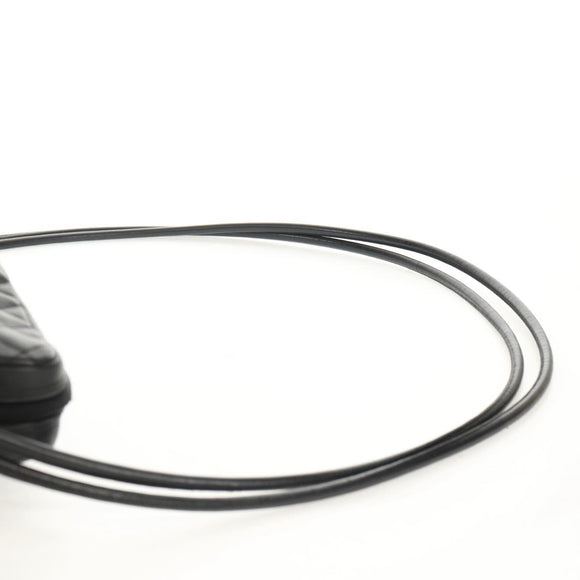 CHANEL Cambon Line Shoulder Bag Leather Black Silver CC Auth mr1637A