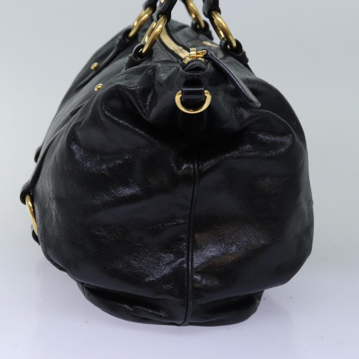 Miu Miu Shoulder Bag Leather 2way Black Auth mr164