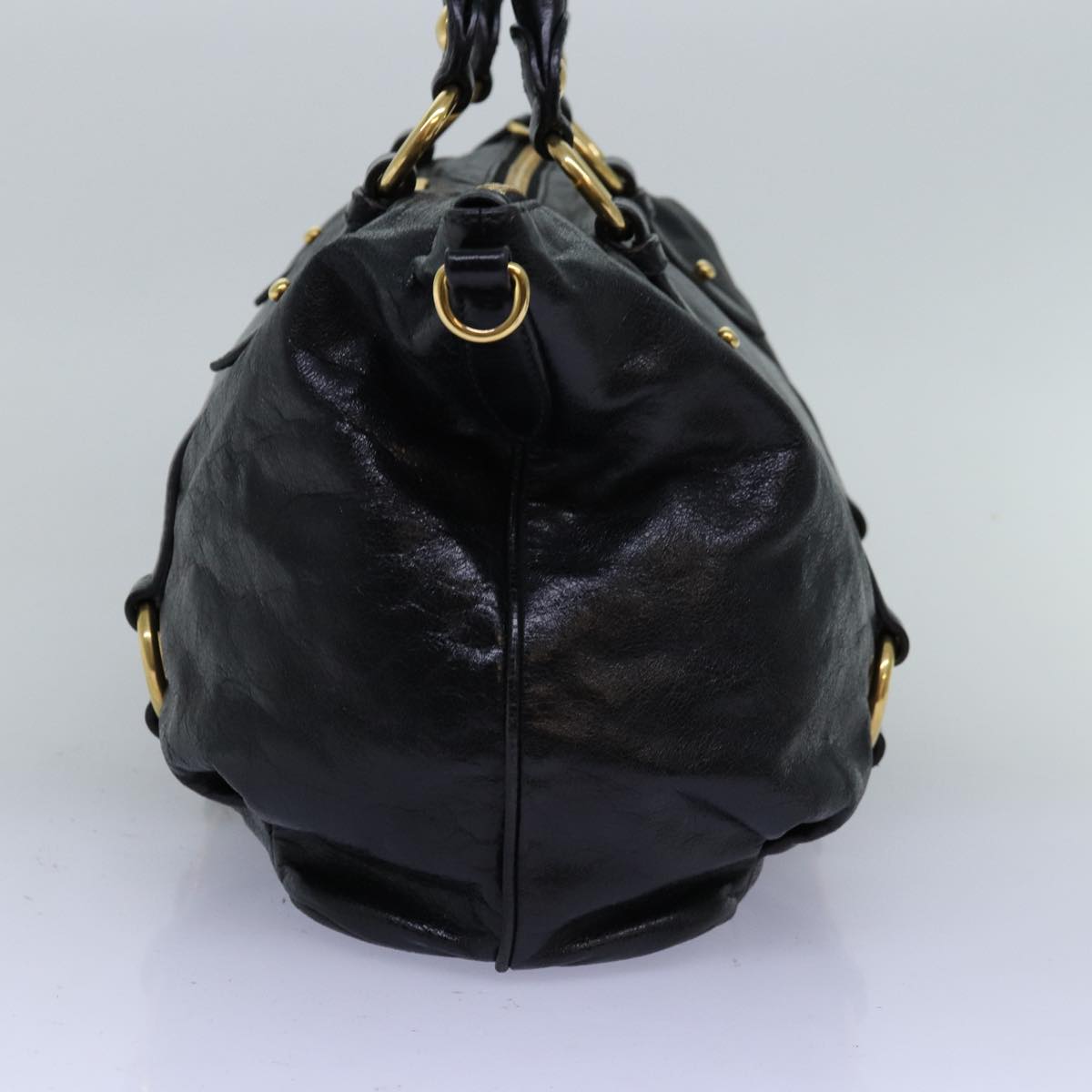 Miu Miu Shoulder Bag Leather 2way Black Auth mr164