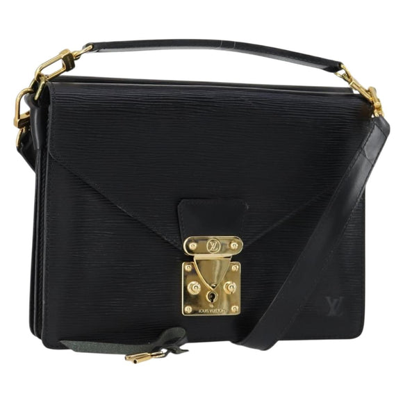 LOUIS VUITTON Epi Biface Clutch Bag Black M52322 LV Auth mr1641