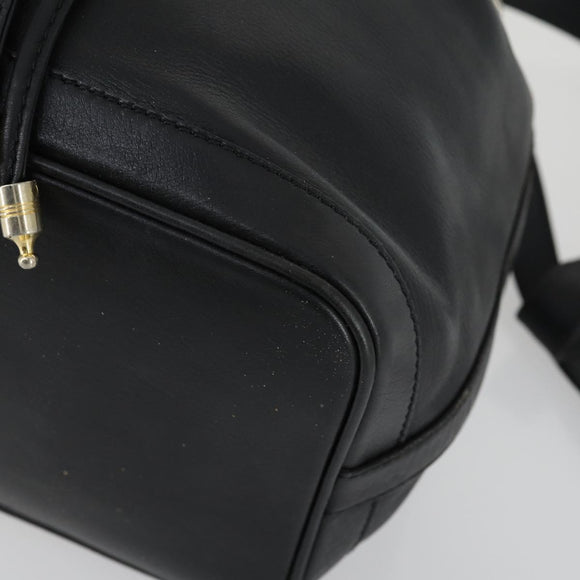 CELINE Shoulder Bag Leather Black Gold Auth mr1642