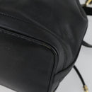 CELINE Shoulder Bag Leather Black Gold Auth mr1642-15