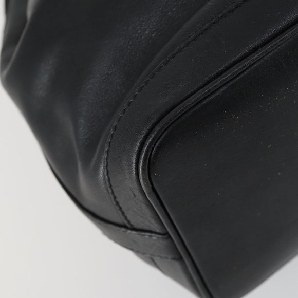 CELINE Shoulder Bag Leather Black Gold Auth mr1642